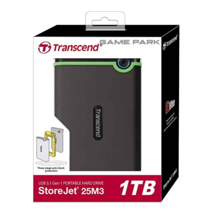 Transcend StoreJet® 25M3 1TB USB 3.0 Portable Hard Drive Black