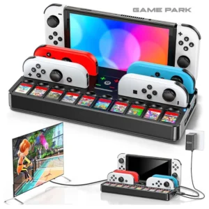Nintendo Switch TV Docking Station with Joy Con Charger and 10 Card Game Slot